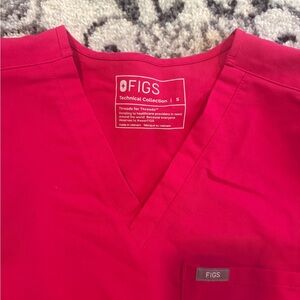 Figs Vibrant Red Technical Scrub Top